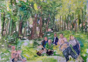 7 Personen im Grünen